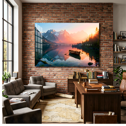 Growth Motivation Glass Wall Art