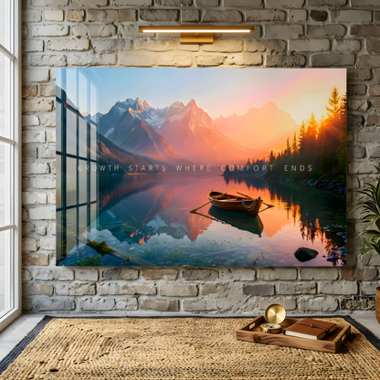 Growth Motivation Glass Wall Art