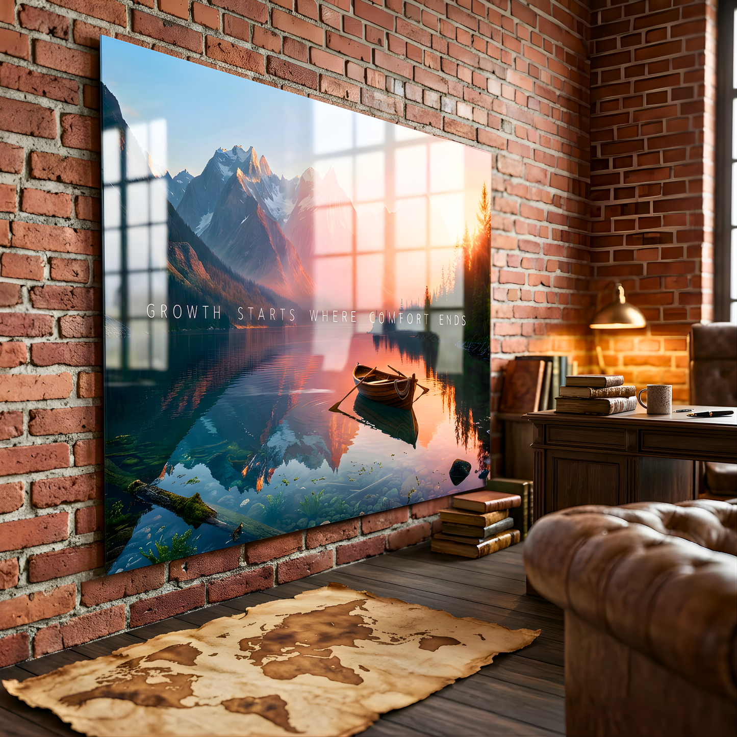 Growth Motivation Glass Wall Art