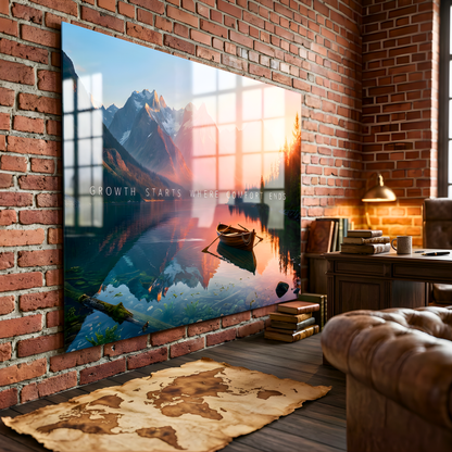 Growth Motivation Glass Wall Art
