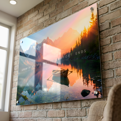 Growth Motivation Glass Wall Art