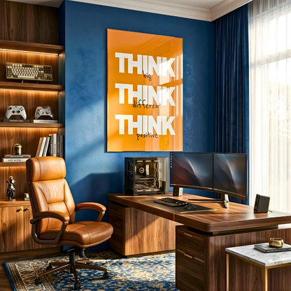 Think Big Think Different Think Positive Glass Wall Art
