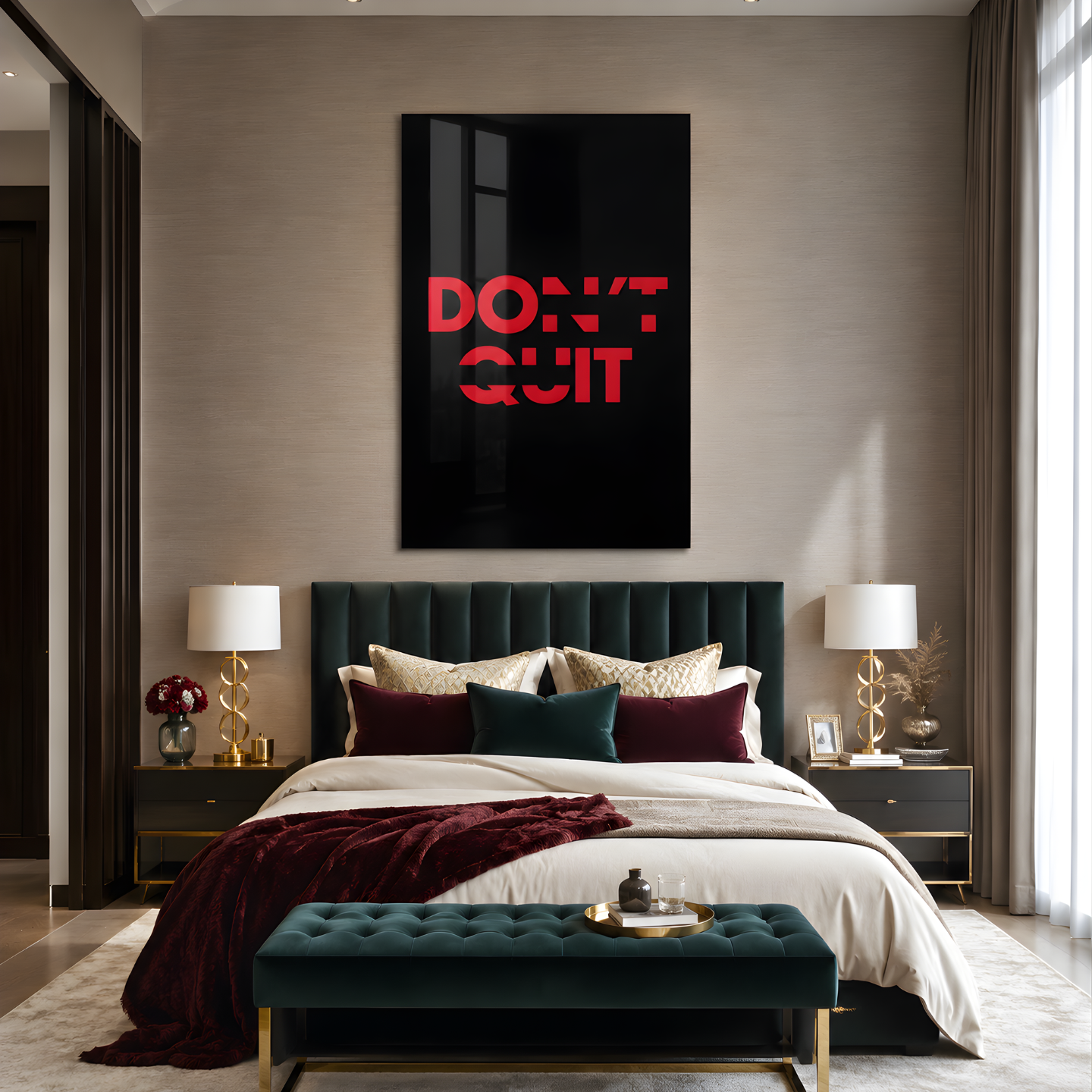 Don't Quit Glass Wall Art