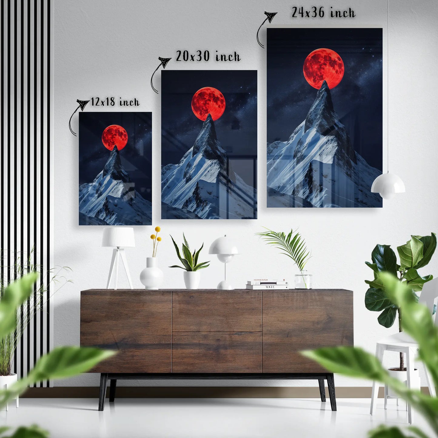 Blood Moon Ascent Glass Poster