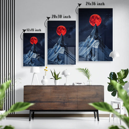 Blood Moon Ascent Glass Poster
