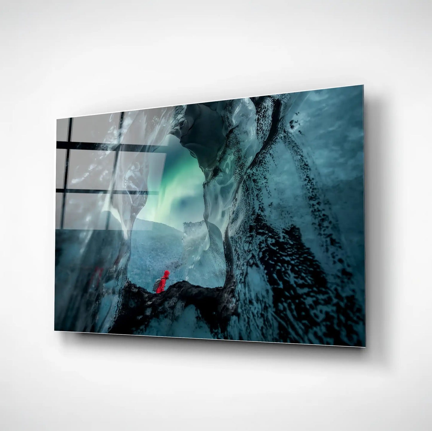 Lone on Glacier Glass Poster