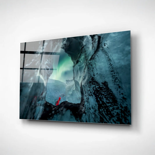 Lone on Glacier Glass Poster