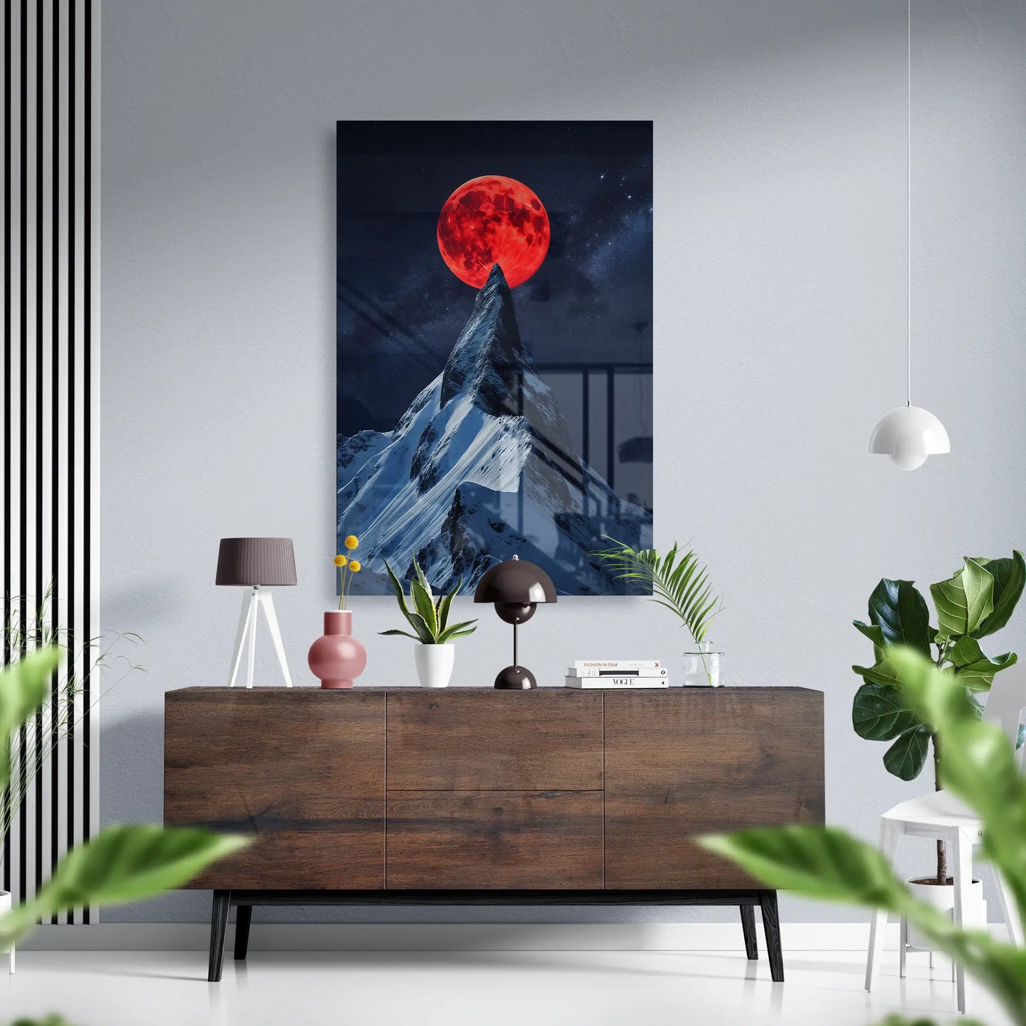 Blood Moon Ascent Glass Poster