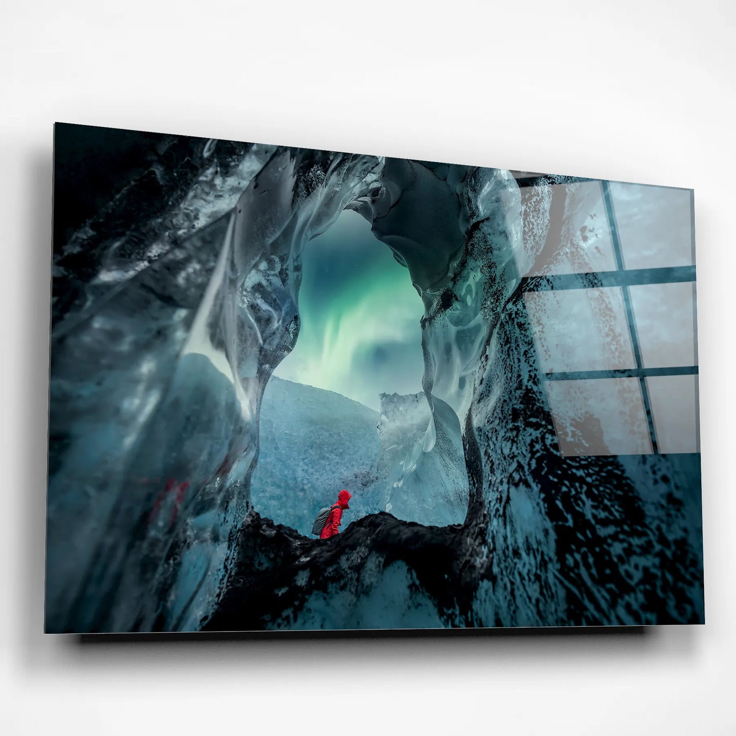 Lone on Glacier Glass Poster