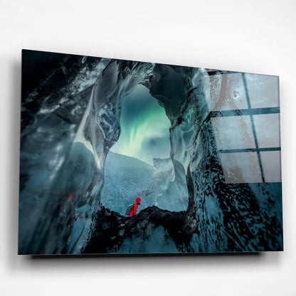 Lone on Glacier Glass Poster