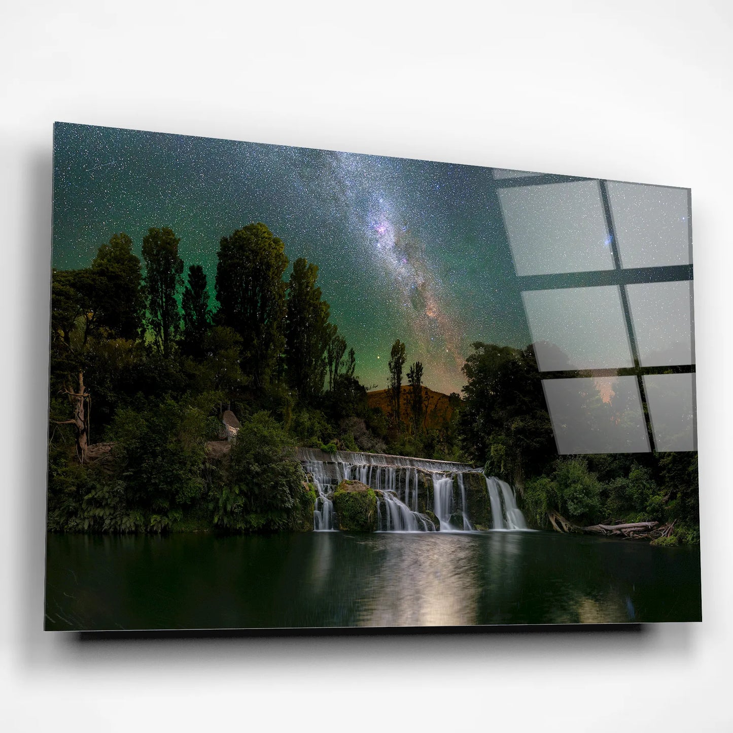 Nocturne Falls Glass Poster