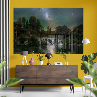 Nocturne Falls Glass Poster