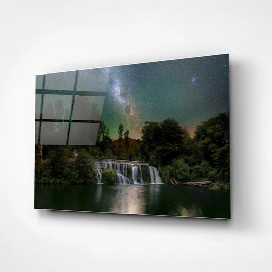 Nocturne Falls Glass Poster