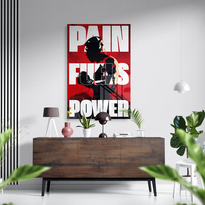 Pain Fuels Power Glass Poster