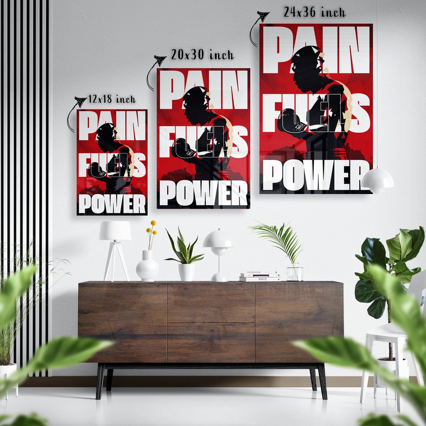 Pain Fuels Power Glass Poster