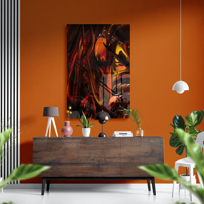 Painted Inferno Glass Abstract Poster