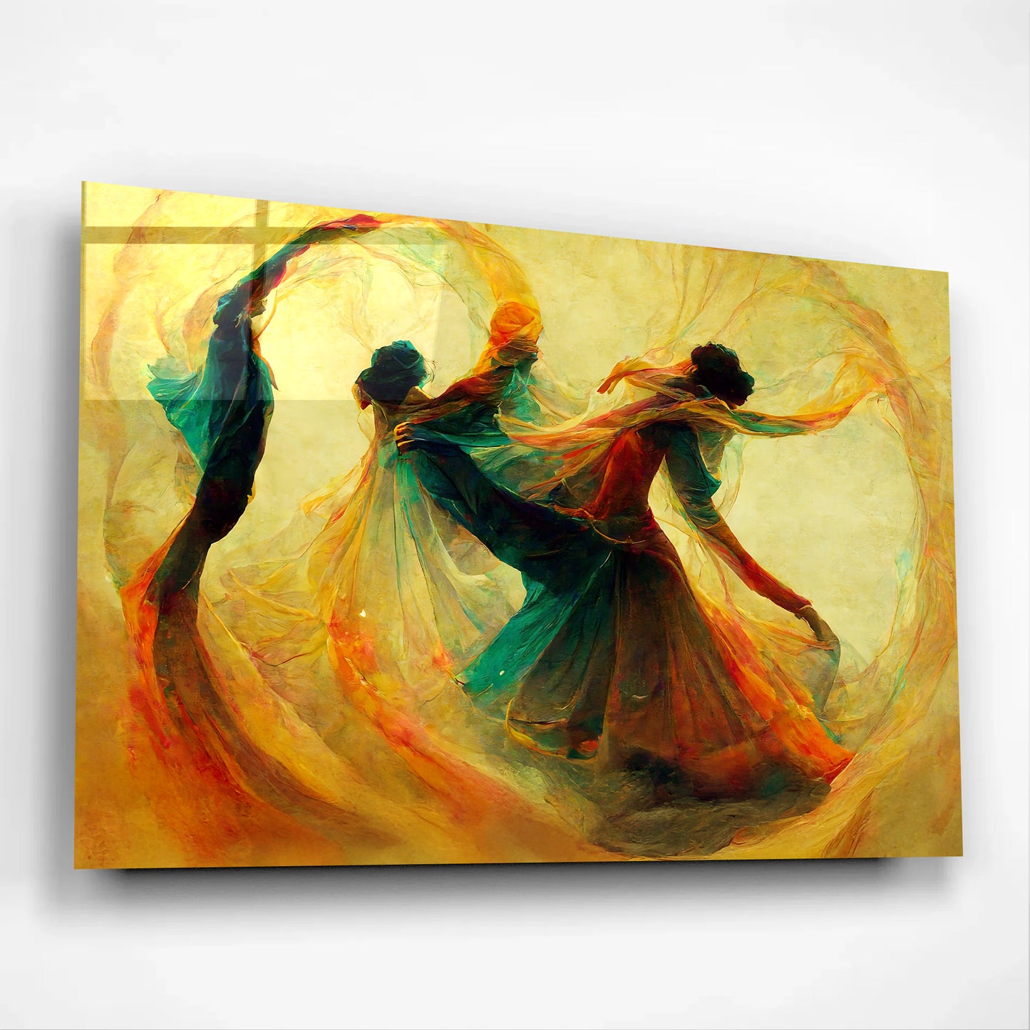 Radiant Dance Energy – Abstract Movement Glass Wall Art
