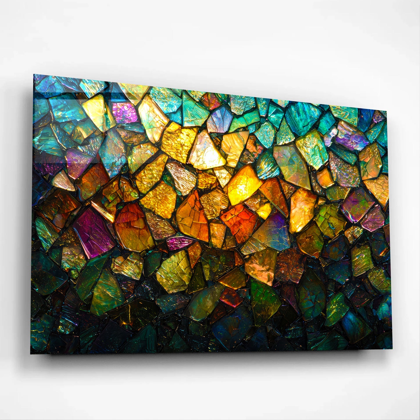 Prismatic Abstract Mosaic Glass Wall Art