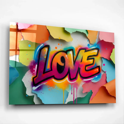 Love Burst – Colorful Graffiti Glass Art