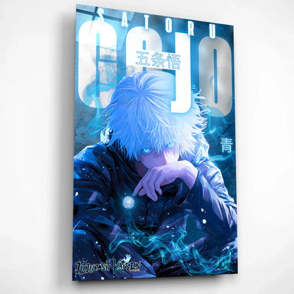 Satoru Gojo Limitless Blue Awakening Glass Art