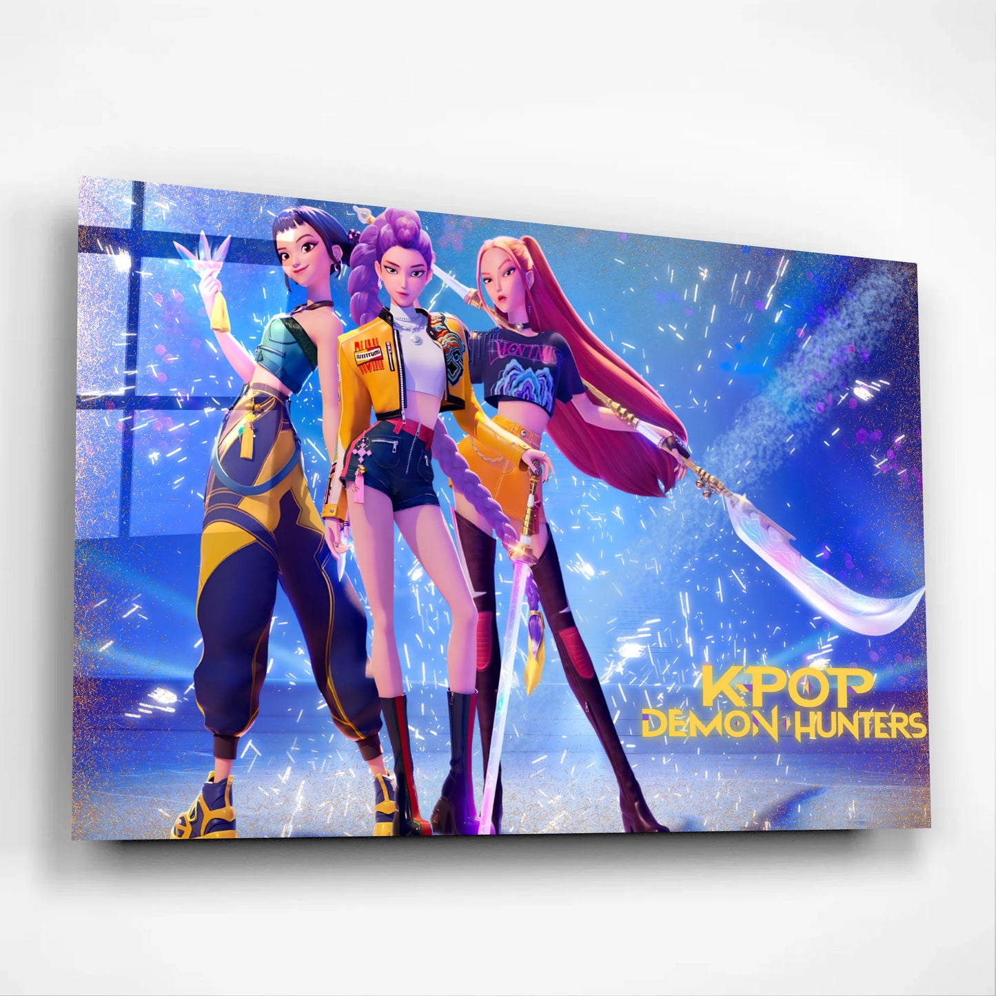 K-Pop Demon Hunters Trinity Glass Art