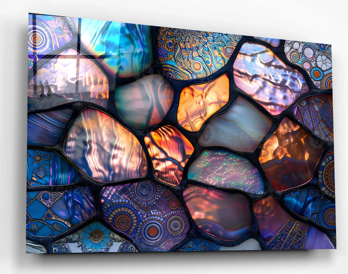 Abstract Stained Glass Mosaic Wall Art