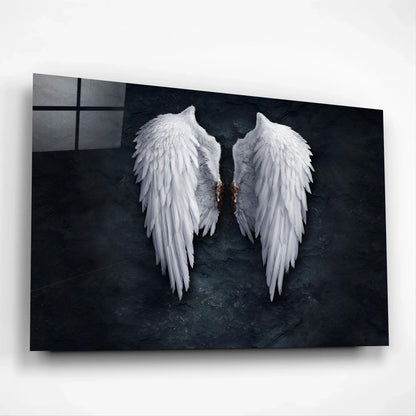 Guardian Angel Wings Faith Inspired Glass Wall Art