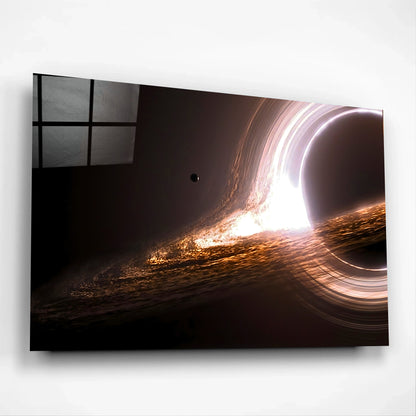 Into the Black Hole – Luminous Cosmic Glass Wall Art