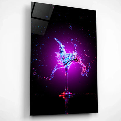 Neon Splash Cocktail – Vibrant Abstract Glass Wall Art