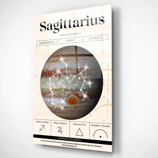 Sagittarius Zodiac Glass Poster