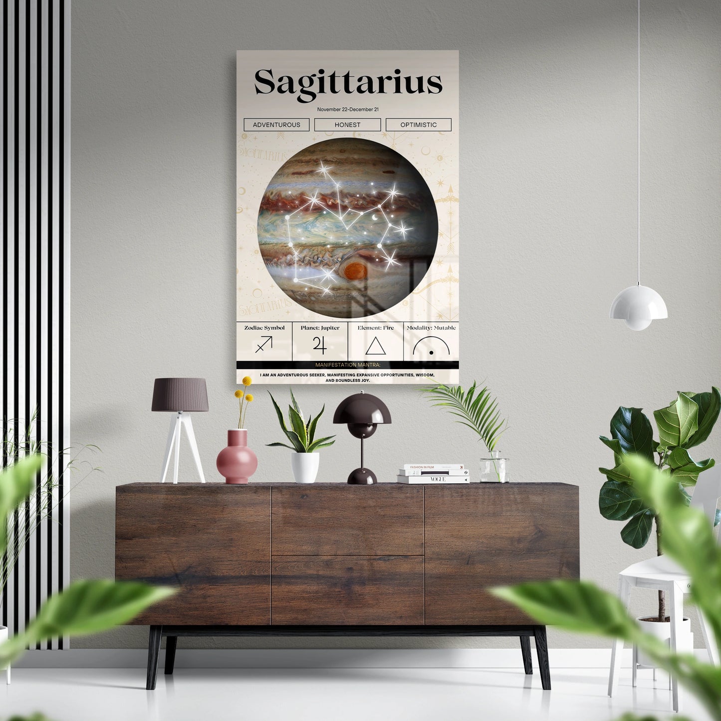 Sagittarius Zodiac Glass Poster