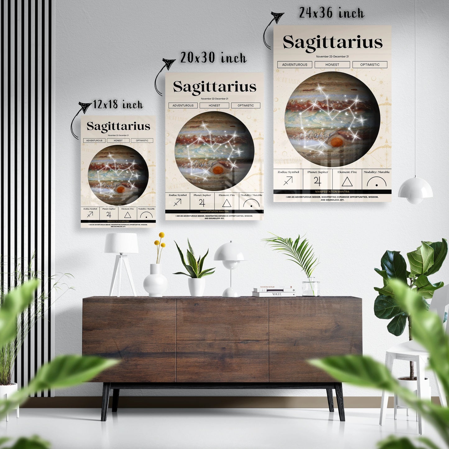 Sagittarius Zodiac Glass Poster