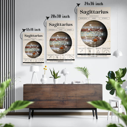 Sagittarius Zodiac Glass Poster