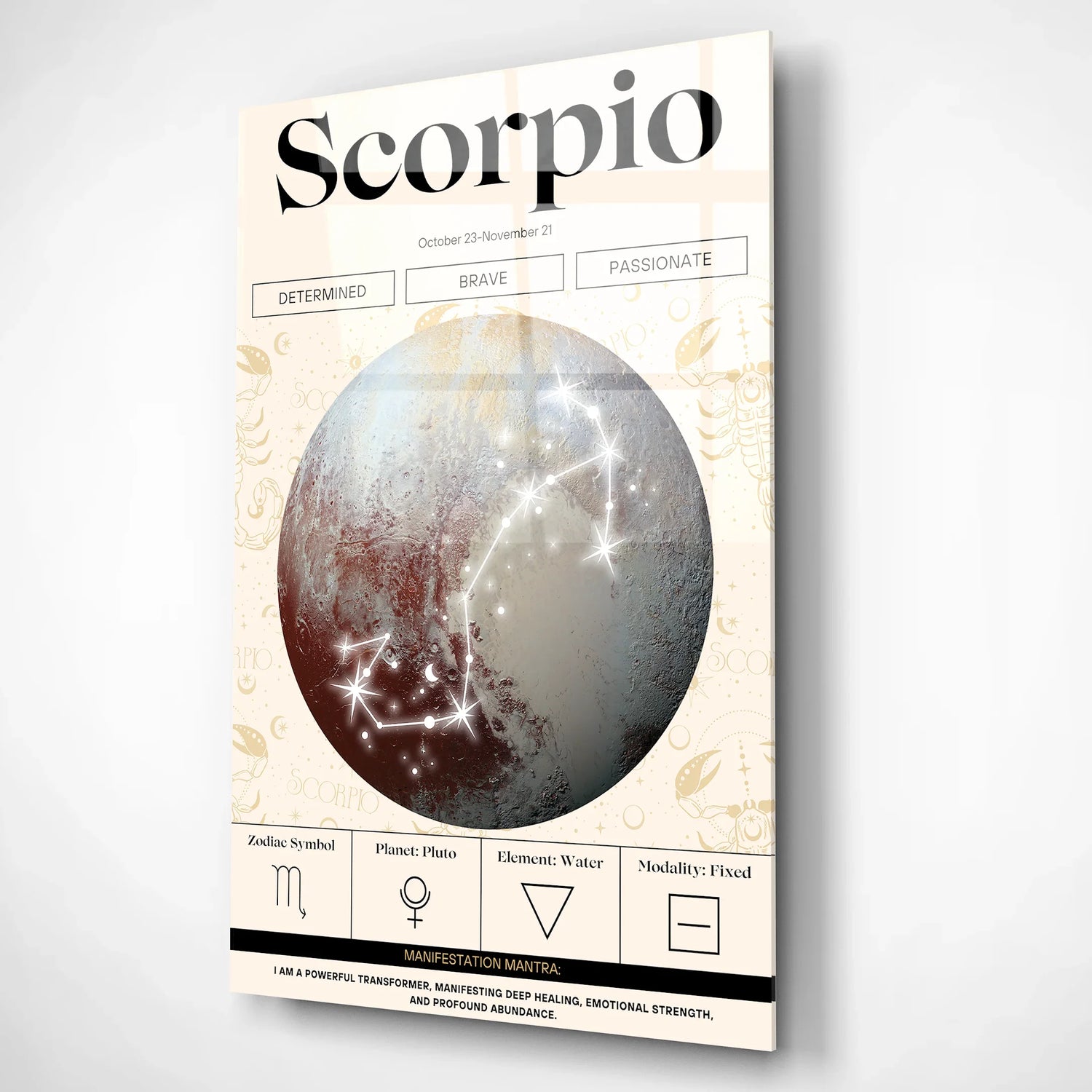 Scorpio Zodiac Glass Poster - Minteefy