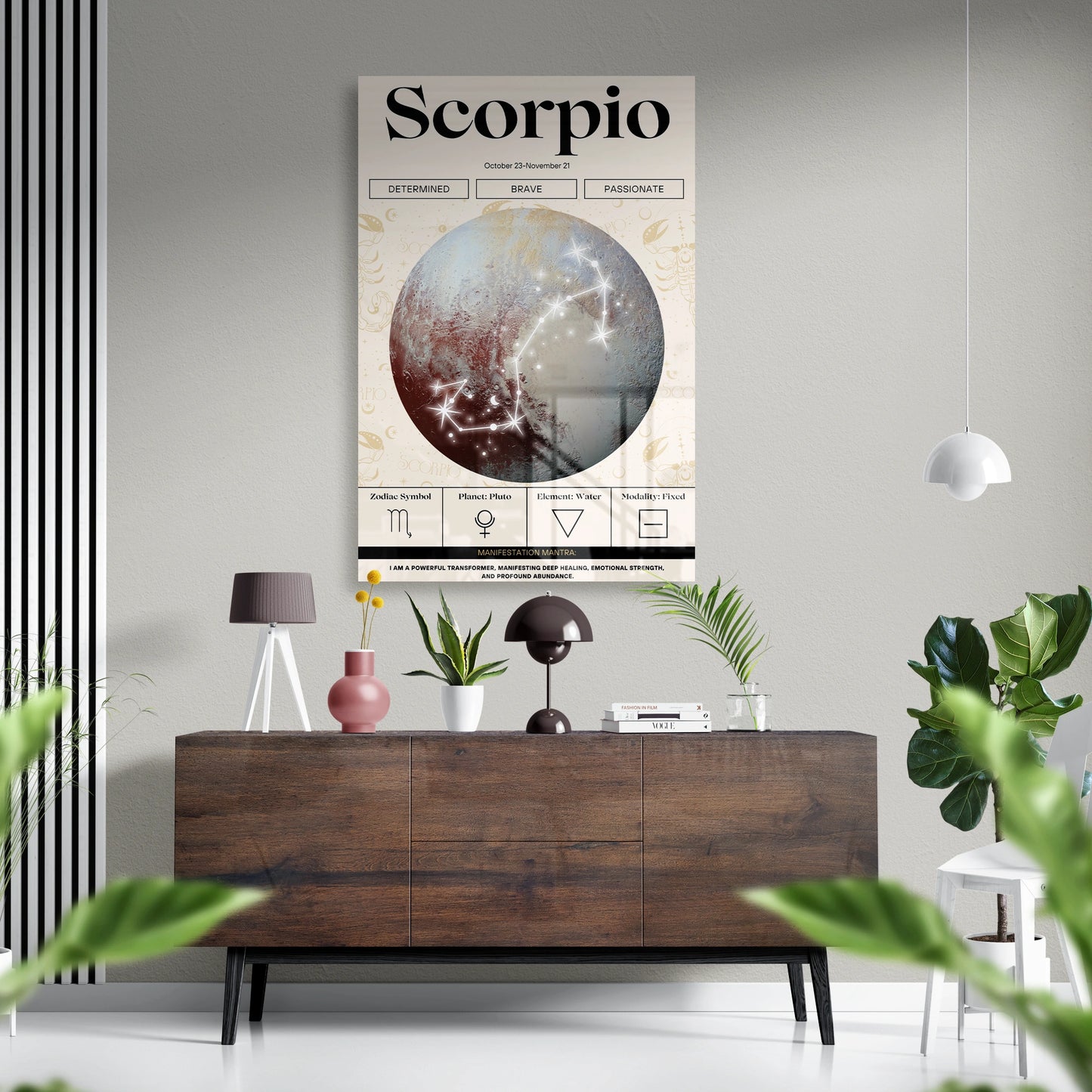 Scorpio Zodiac Glass Poster