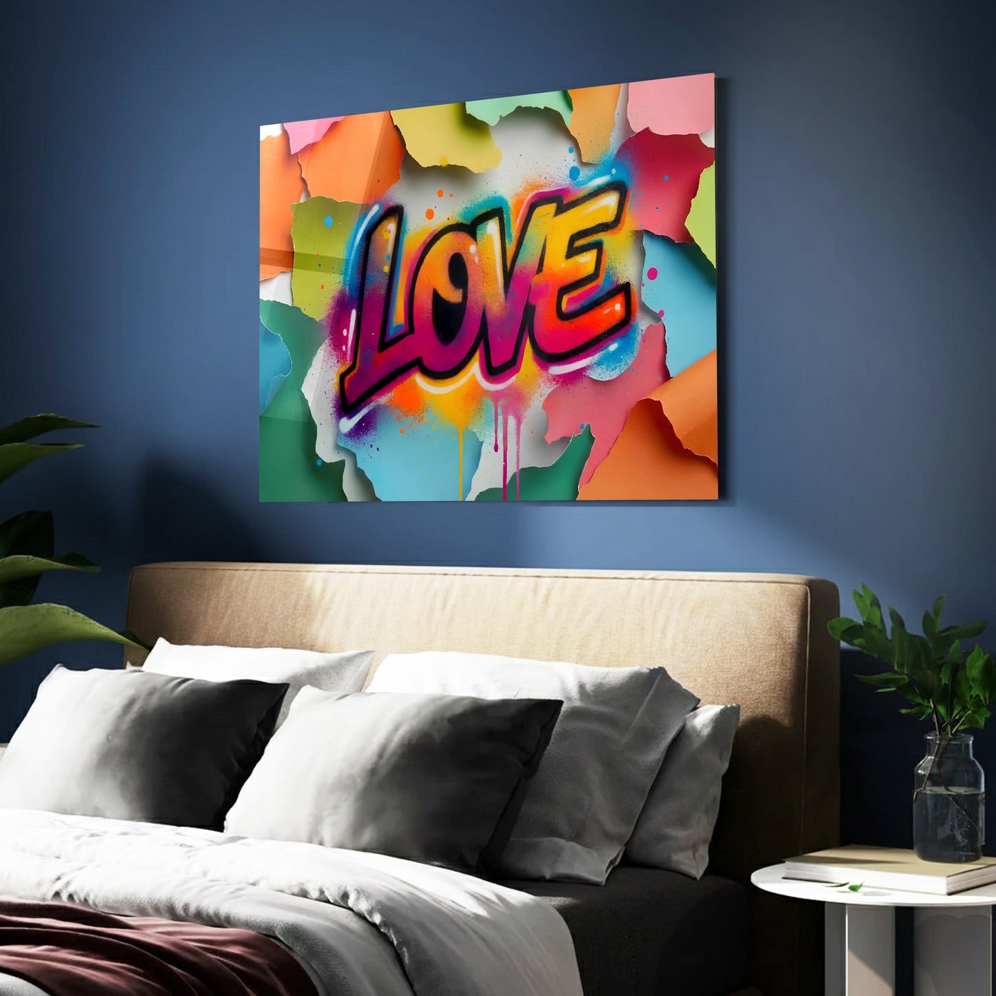 Love Burst – Colorful Graffiti Glass Art