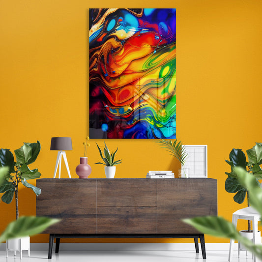 Color Explosion Abstract Art – Modern Glass Art