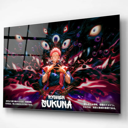 Ryomen Sukuna – Cursed Energy Anime Glass Wall Art