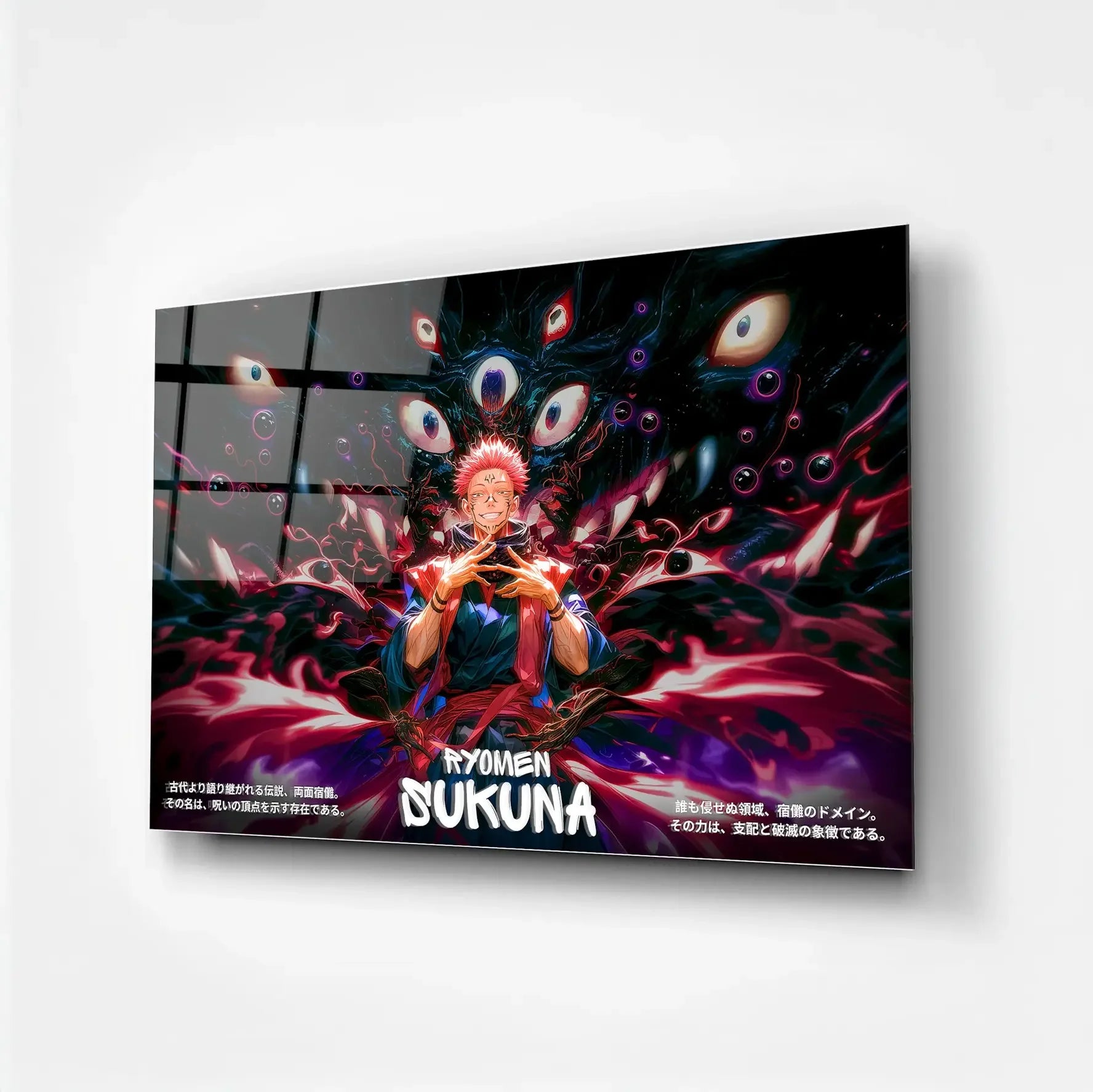 Ryomen Sukuna anime glass wall art