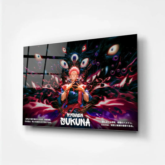 Ryomen Sukuna – Cursed Energy Anime Glass Wall Art