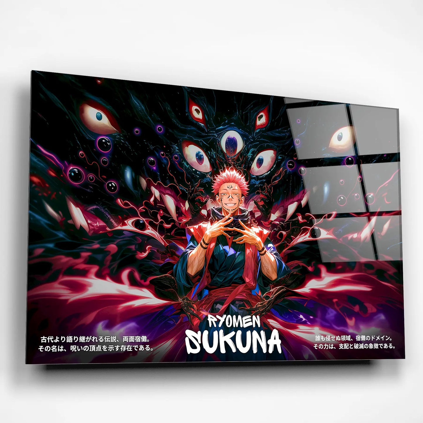 Ryomen Sukuna – Cursed Energy Anime Glass Wall Art