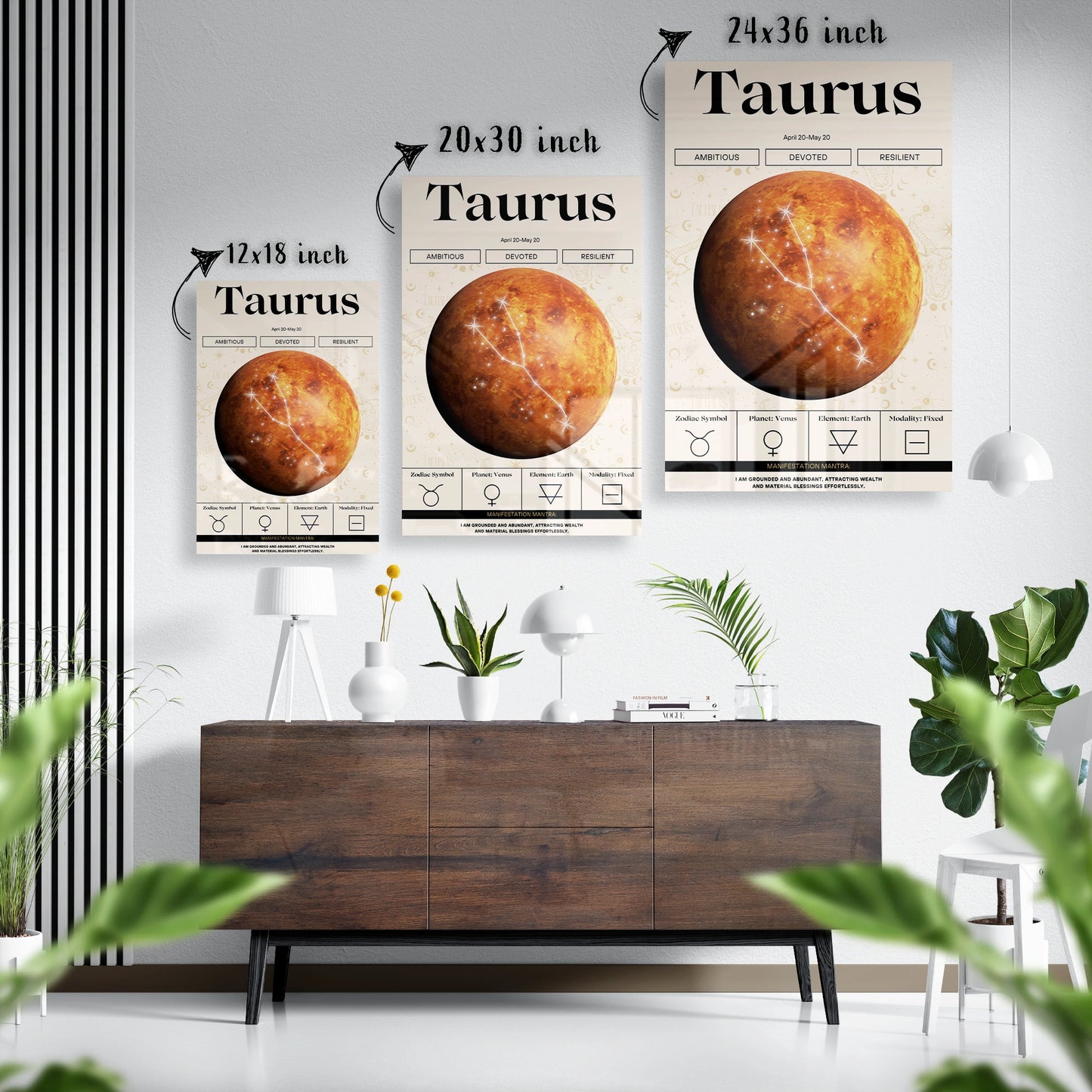 Taurus Zodiac Glass Poster