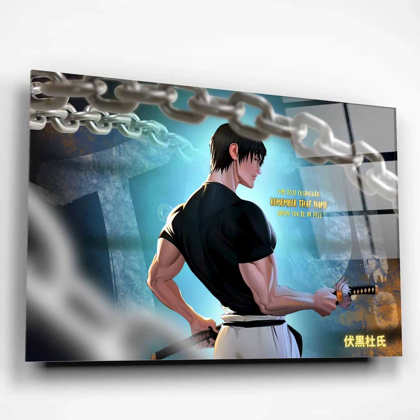 Toji Fushiguro Glass Wall Art