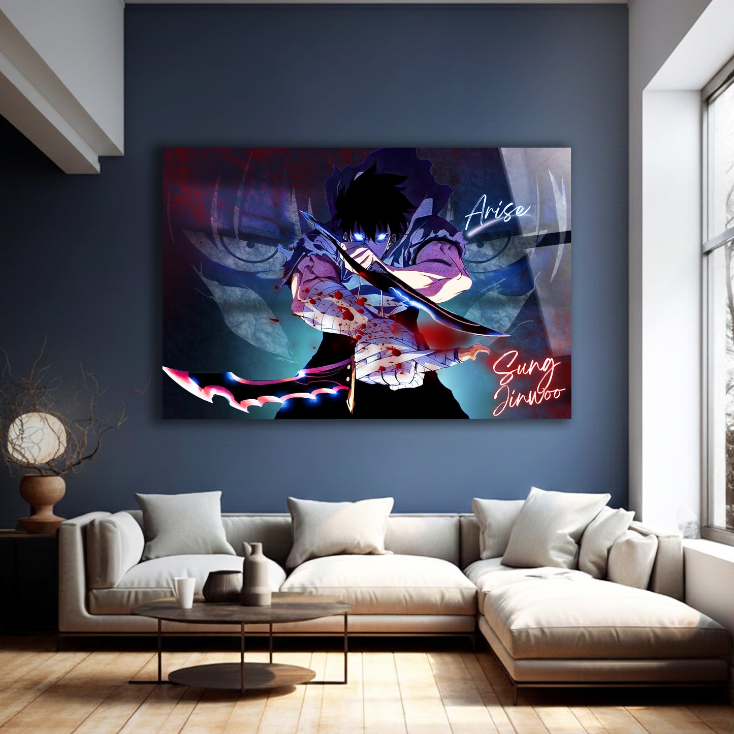 Sung Jinwoo Shadow Monarch Arise Glass Art