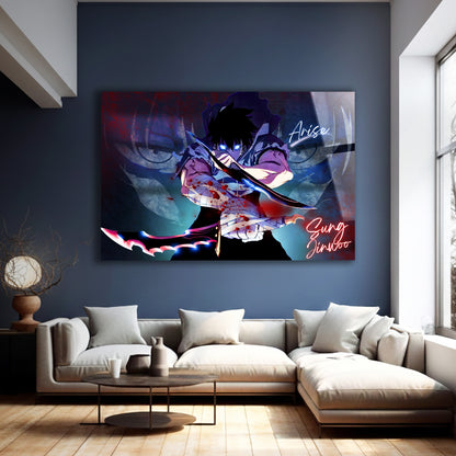 Sung Jinwoo Shadow Monarch Arise Glass Art