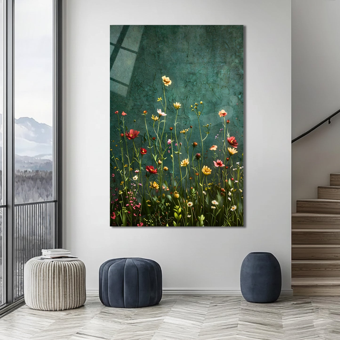 Wildflower Meadow Glass Wall Art