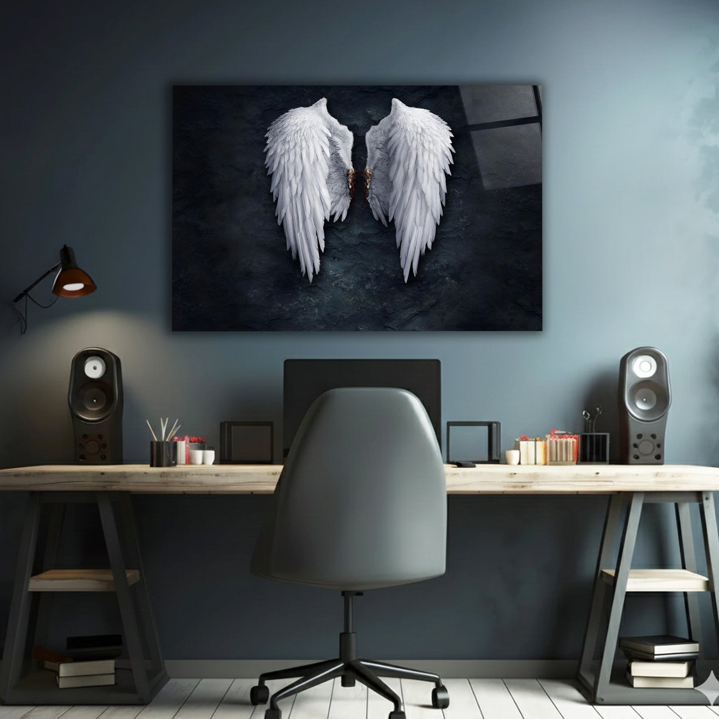 Guardian Angel Wings Faith Inspired Glass Wall Art