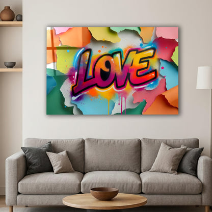Love Burst – Colorful Graffiti Glass Art