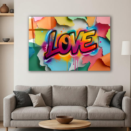 Love Burst – Colorful Graffiti Glass Art