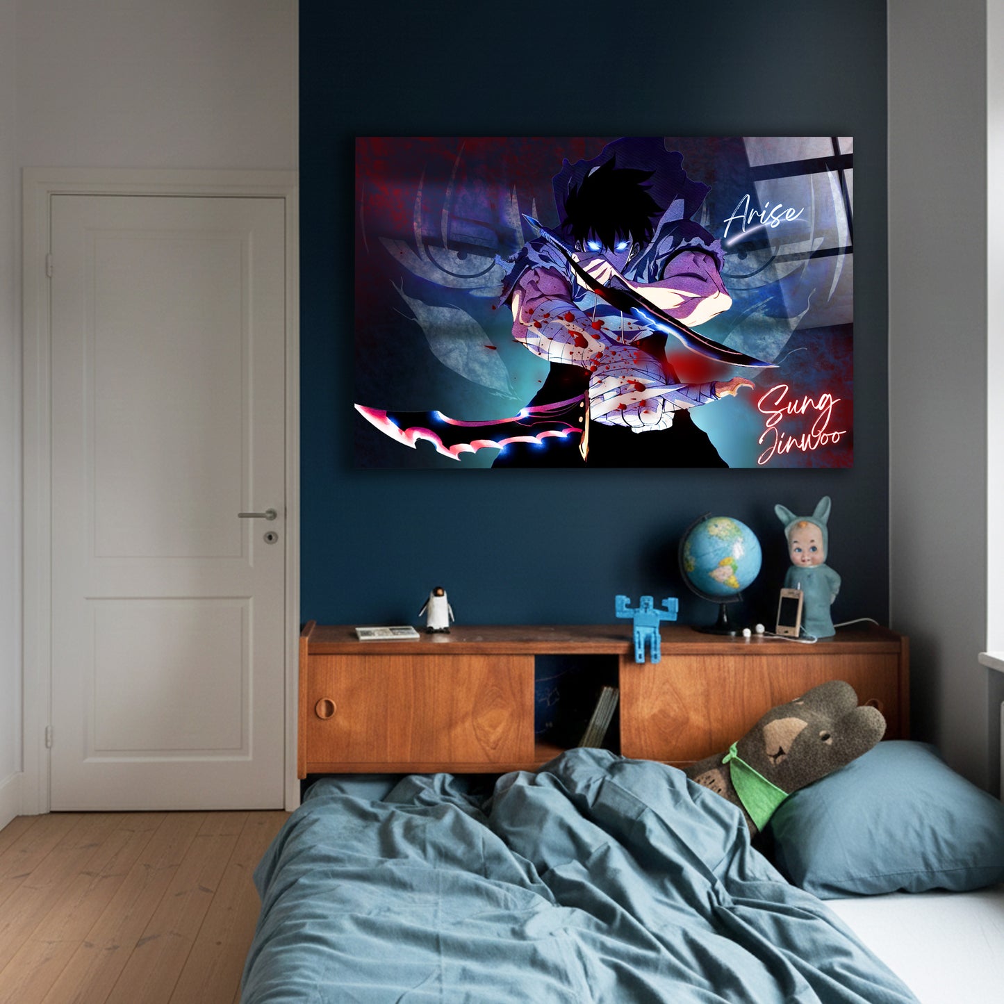 Sung Jinwoo Shadow Monarch Arise Glass Art